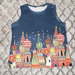 MissLook Graphic Sleeveless Blouse